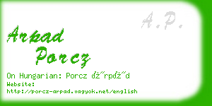 arpad porcz business card